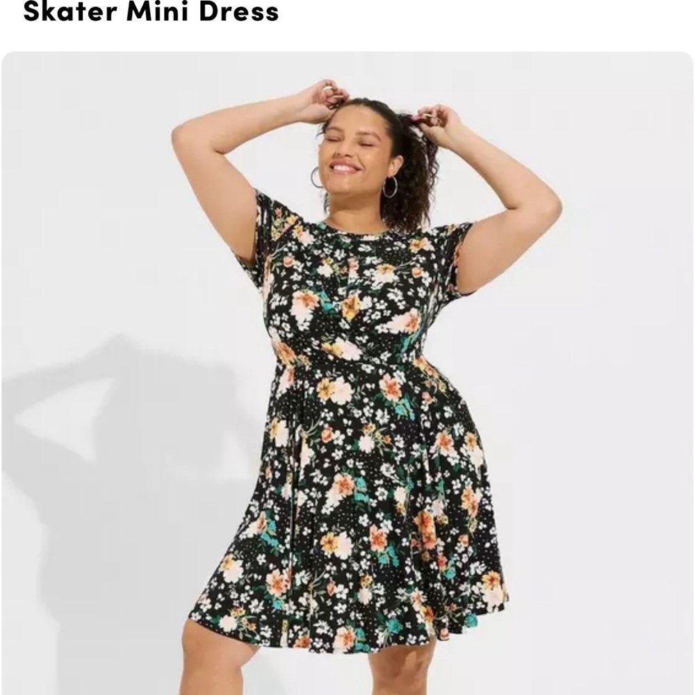 Torrid Black Floral Midi Dress